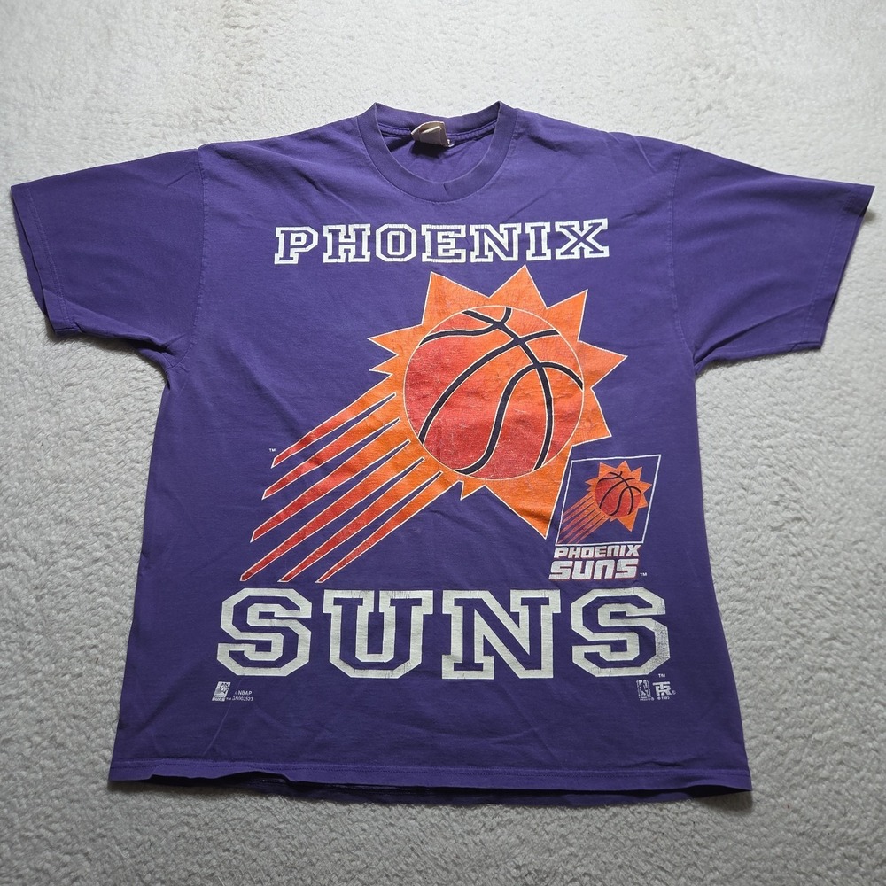 Vintage 1995 Phoenix Suns T-Shirt NBA Graphic Tee Size XL Distressed‎ USA Made
